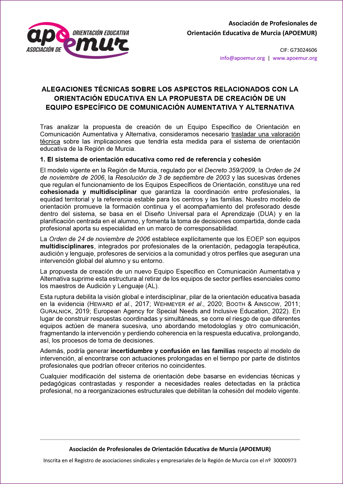 Escrito ALEGACIONES EOEP CAA